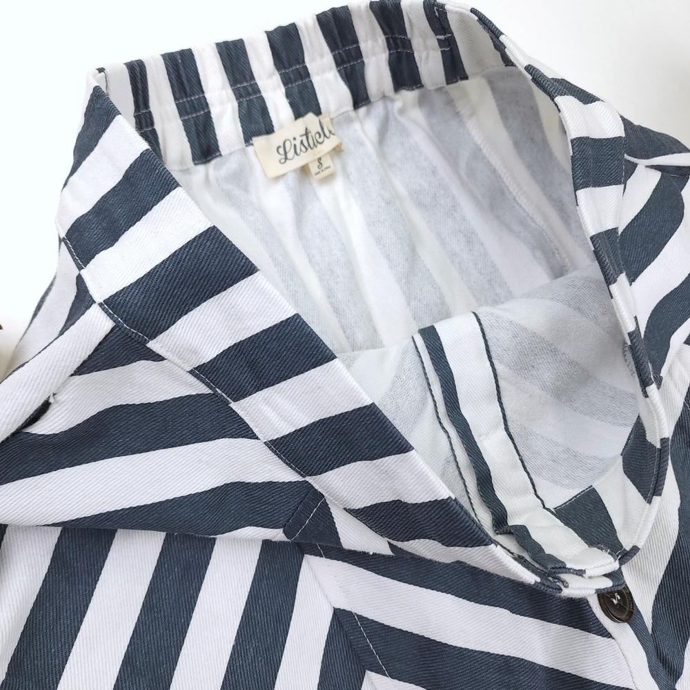 Listicle White Blue Chevron Skirt Sz S - Picture 5 of 11
